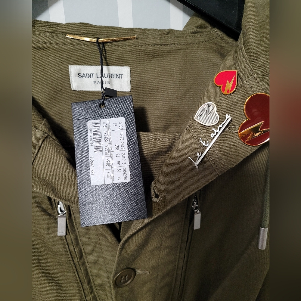 Saint laurent runway army military green hoody dress - Picture 11 of 12